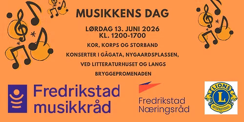 Musikkens Dag l\u00f8rdag 13.juni 2026