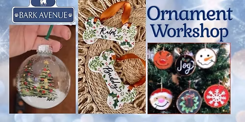 Ornament Workshop Paint Party at Bark Avenue Playroom