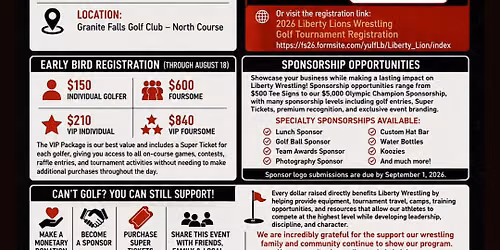 18th Annual Liberty Lions Wrestling Golf Tournament