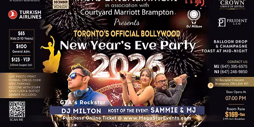 Toronto's Official Bollywood DJ New Year's Eve Party 2026