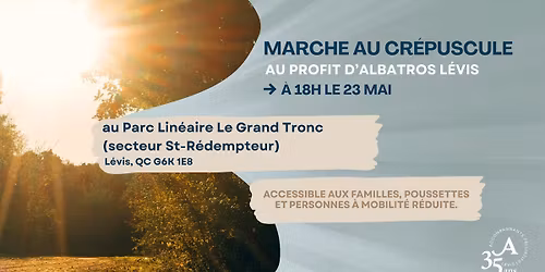 Marche au cr\u00e9puscule au profit d'Albatros L\u00e9vis 2026
