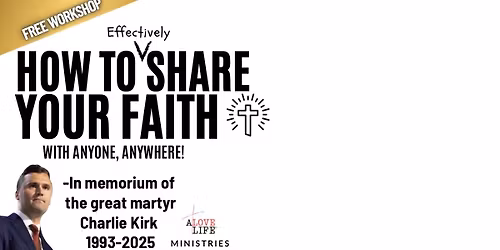 Free workshop! Learn apologetics! Learn to share your faith!