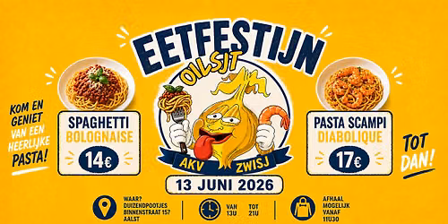 AKV Zwisj \u2022 Pastafestijn \u2022 Spaghetti B. & Tagliatelli Scampi D.