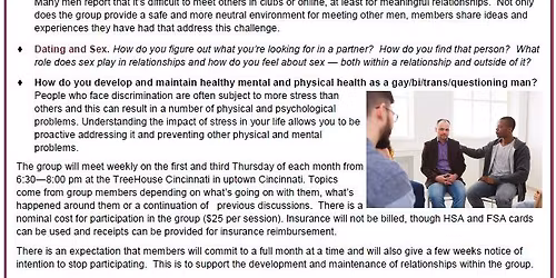 Support for Gay, Bisexual, Trans, and Questioning Men Group