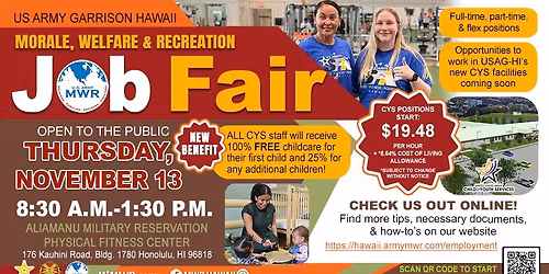 MWR CYS Job Fair at Aliamanu Military Reservation