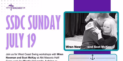 Seattle West Coast Swing Workshops with Wren and Scot, Competitions and Dance with DJ JAmes 
