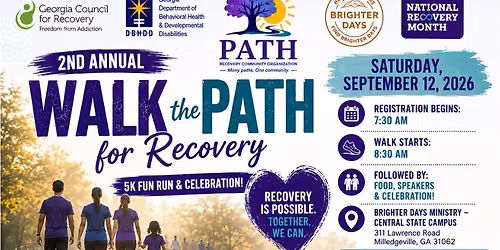 2nd Annual Walk the PATH for Recovery 5K, Fun Run & Celebration