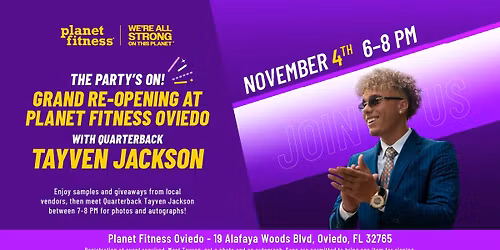Grand Reopening + Meet QB Tayven Jackson at PF Oviedo!