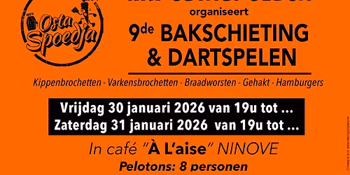 NKV Osta Spoedja organiseert 9de bakschieting & dartspelen!
