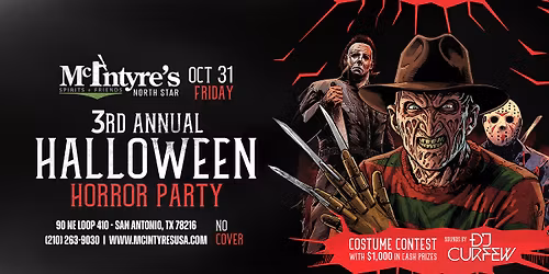 \ud83c\udf83\ud83d\udd77\ufe0f The 3rd Annual Halloween Horror Party at McIntyre\u2019s \ud83d\udd77\ufe0f\ud83c\udf83