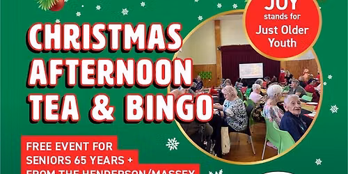 Free Christmas Bingo & Afternoon Tea for Seniors in Henderson Massey