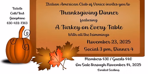 SOLD OUT: Thanksgiving Dinner - A Turkey on Every Table