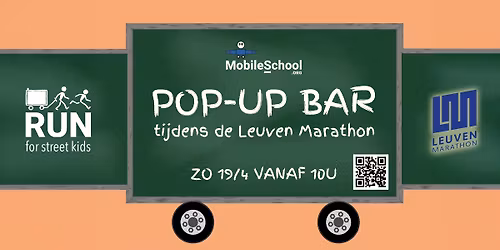 Mobile School pop-up bar tijdens de Leuven Marathon