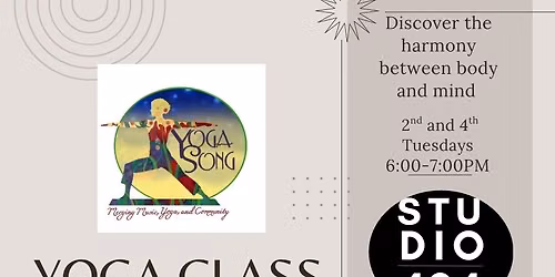 Yoga @ Studio 404, Tuesday, July 28th, 6pm