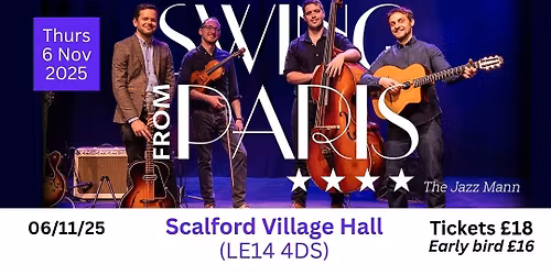 Swing from Paris at Scalford Village Hall, Melton Mowbray | 6 Nov