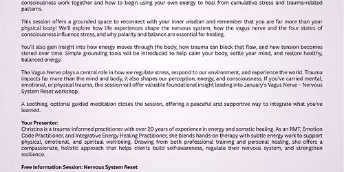 Free Information Session Nervous System Reset