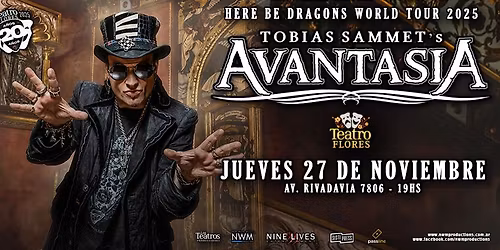 AVANTASIA EN ARGENTINA! Jueves 27 de noviembre 2025 Teatro Flores