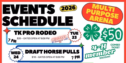 2026 Multi Purpose Events COMBO TICKET!