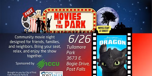 Post Falls Movies in the Park - How To Train Your Dragon