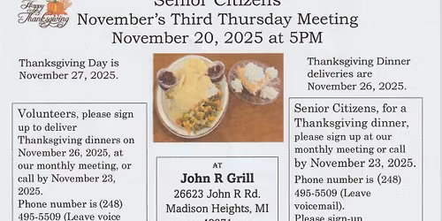 November's Third Thursday meeting