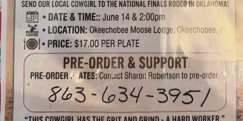 Benefit BBQ for Christin Stanley Local Cowgirl going to National Finals in Oklahoma in June 2026