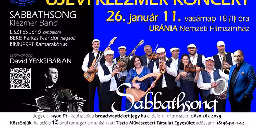 \u00daj\u00e9vi Klezmer koncert a Sabbathsong Klezmer Banddal 2026.