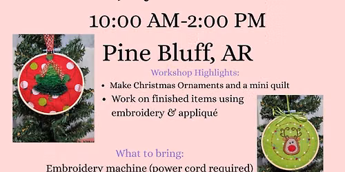 Christmas in July Machine Embroidery Workshop