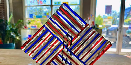 Flag Day or early Father's Day-themed slumped project. Plan, design, cut!
