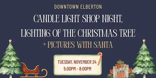 Downtown Elberton Candle Light Shop Night