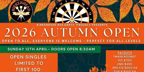 2026 Birkenhead Darts Autumn Open