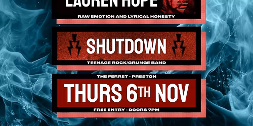 Thursday Live: ROCKATEURS \/\/ Lauren Hope \/\/ Shutdown - FREE ENTRY!