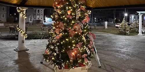 Set up for Knightsville Christmas tree lighting