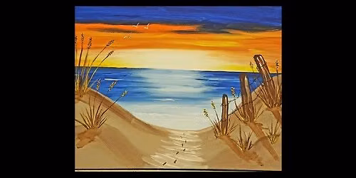 \ud83c\udf05\ud83c\udfd6\ufe0f Paint and Sip: Walk on Sunset Beach \ud83c\udfd6\ufe0f\ud83c\udf05