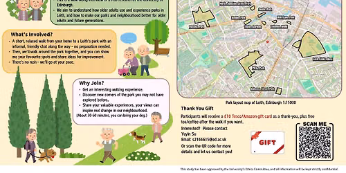Calling all Older Adults in Leith\u2014walking and sharing your views about park