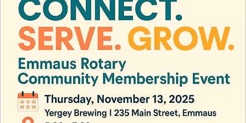 Connect. Serve. Grow. Community Membership Event