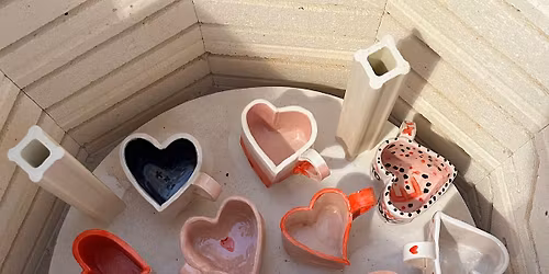 Slab + Sip: Galentine's Heart Mugs