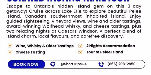 3-Day Tour: Pelee Island Sightseeing + Curated Tasting Trail