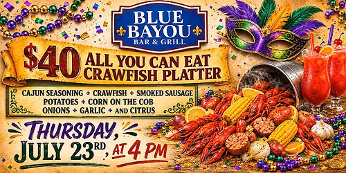 July All-You-Can-Eat Crawfish at Blue Bayou