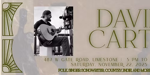 Live Music featuring "David Carter" at Lime Rock Golf Club!