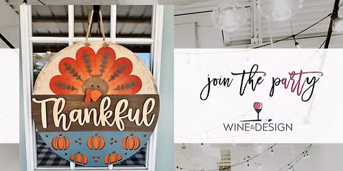 Thankful Wooden Door Hanger | Wine & Design