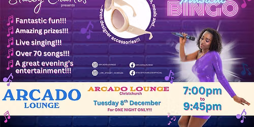 Midweek Musical Bingo at Arcado Lounge (Christchurch) - Tuesday 8th December 7pm to 9:45pm