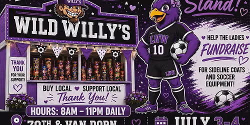 Girl Soccer Fireworks Stand