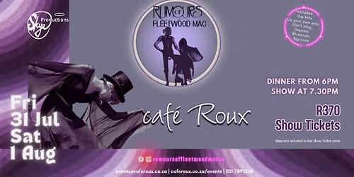 Rumours of Fleetwood Mac LIVE! @ caf\u00e9 Roux