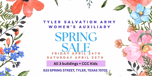 Tyler Salvation Army Women's Auxiliary Spring Sale + CCC Kids 