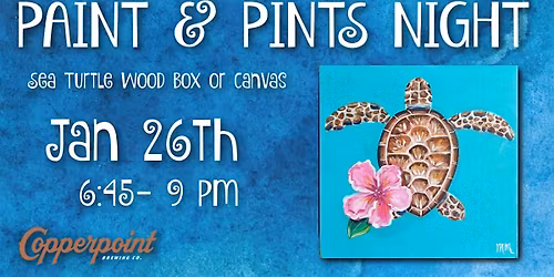 Floral Sea Turtle Box or Canvas Paint Night