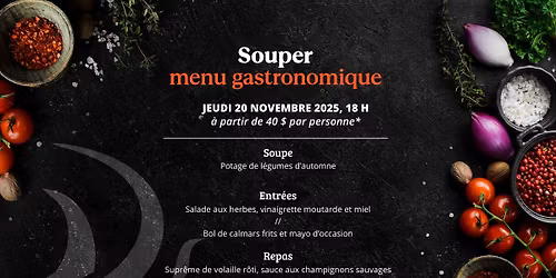 Souper gastronomique - 20 NOVEMBRE 2025