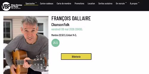 Fran\u00e7ois Dallaire - En spectacle au Vieux Bureau de Poste