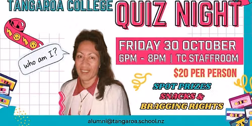 TANGAROA COLLEGE GOLDEN JUBILEE QUIZ NIGHT!