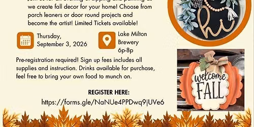 Fall Sip & Sign Workshop at Lake Milton Brewery