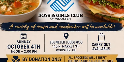 Soup & Sandwich Fundraiser for Boys and Girls Club